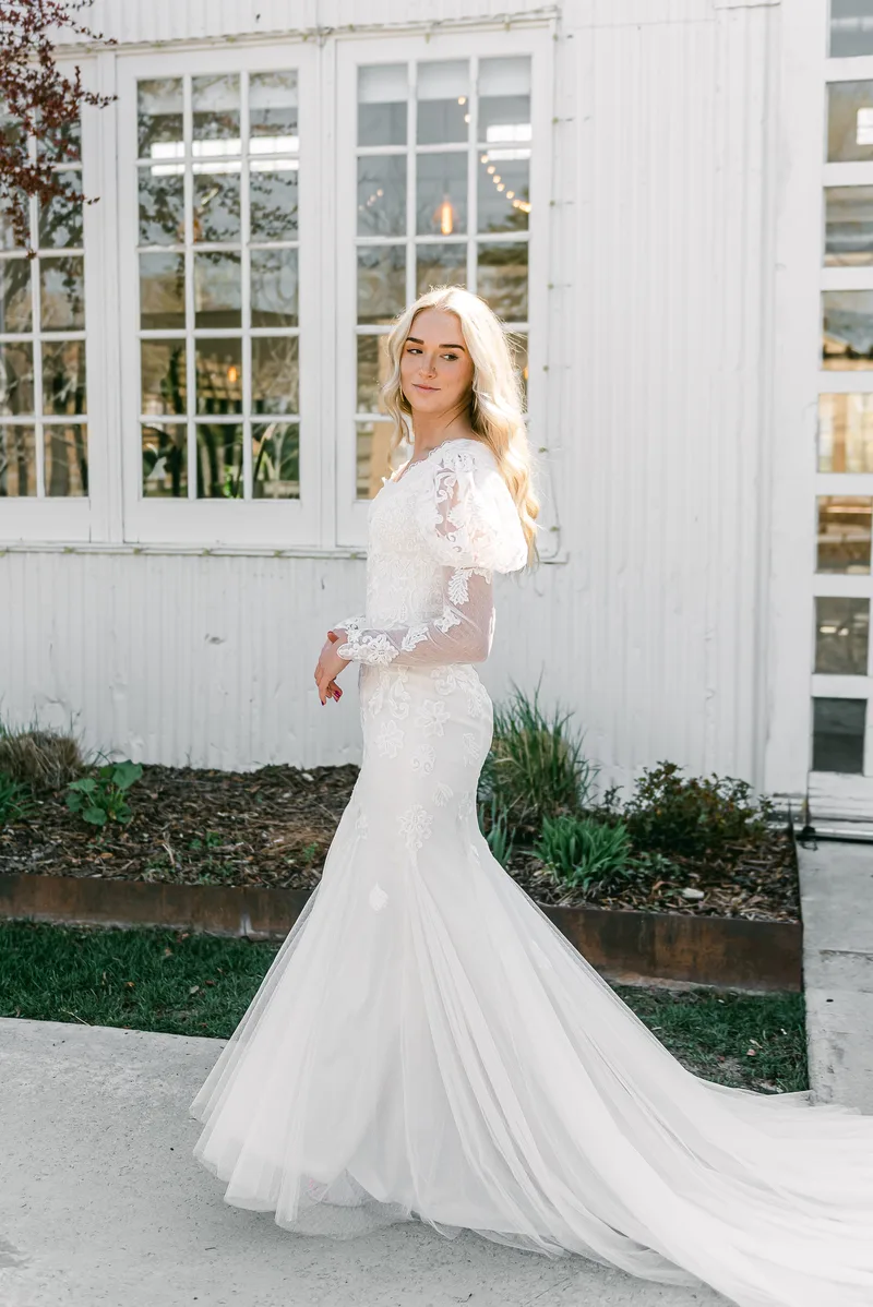 long sleeve maxi dress casual Plus Floral Elegance Long-Sleeve White / 1XL Iridescent Sequin Midi Dress women new arrival Add elegance to your Size:Add to Wedding Dress w/Detachable 8ft Train